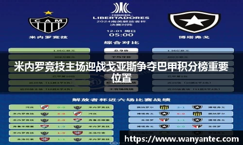 米内罗竞技主场迎战戈亚斯争夺巴甲积分榜重要位置